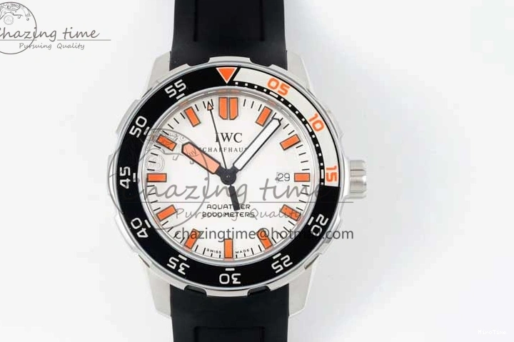 MIROTIME 1225 Aquatimer Automatic SS RSF 1:1 Best Edition White Orange Dial on Black Rubber Strap A Supportive 7069